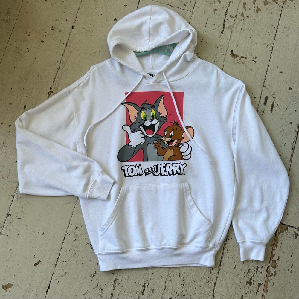 Tom & Jerry Cartoon Graphic Hooded Sweatshirt